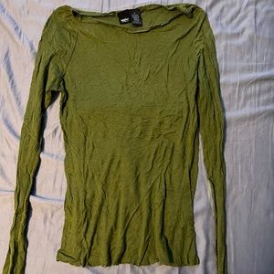 Mossimo Olive Green LS Shirt, Sz S